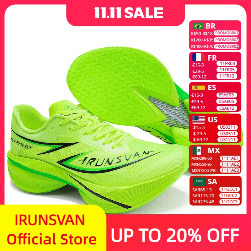 

IRUNSVAN профессиональные марафонские карбоновые пластины для мужчин, амортизирующие дышащие легкие кроссовки для бега