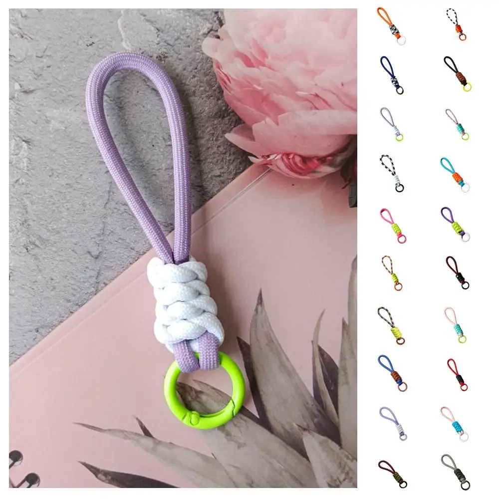 Fashion Anti Lost Braided Rope Keychain Soft Creative Colorful Knot Pendant Strap Multicolor Braided Lanyard Keyring Car