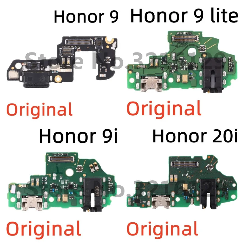 100% Original USB Charge Port Jack Dock Connector Charging Board Flex Cable For Huawei Honor 8 9i 9 Lite 10 20 Pro 20i 8c 8X Max