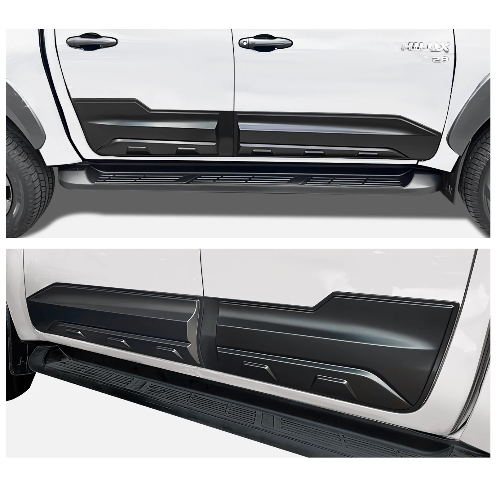 Body Cladding Side Door Guard Matte Black  For Toyota Hilux Revo 2019 2020 4X4 Car Styling Accessories