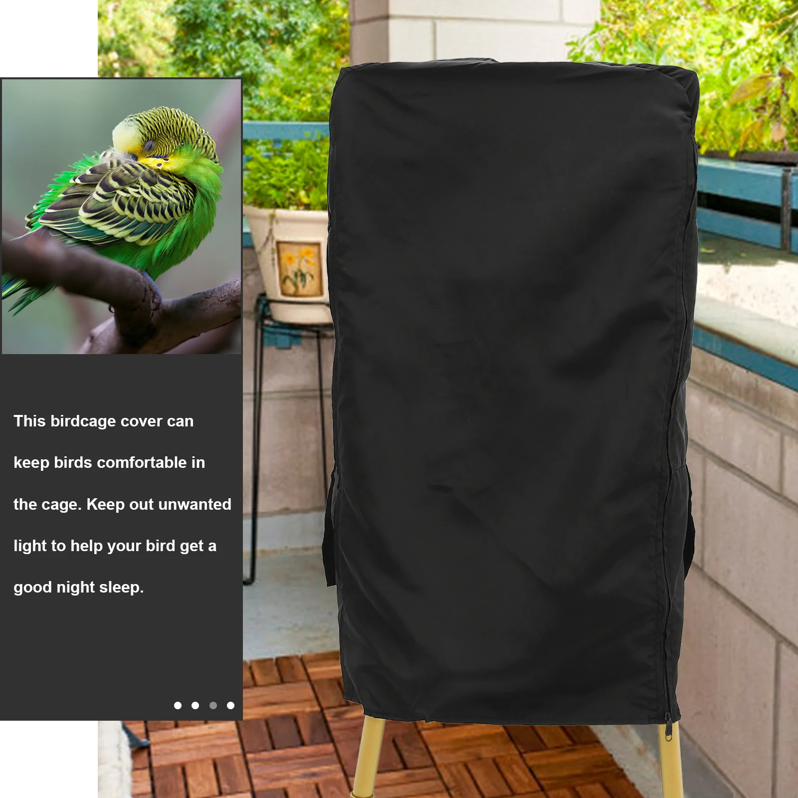 

Breathable Black Bird Cage Cover High Grade Polyester Dust Proof Protective Parrot Cage Cover Rain Windproof Sunshade Birdcage