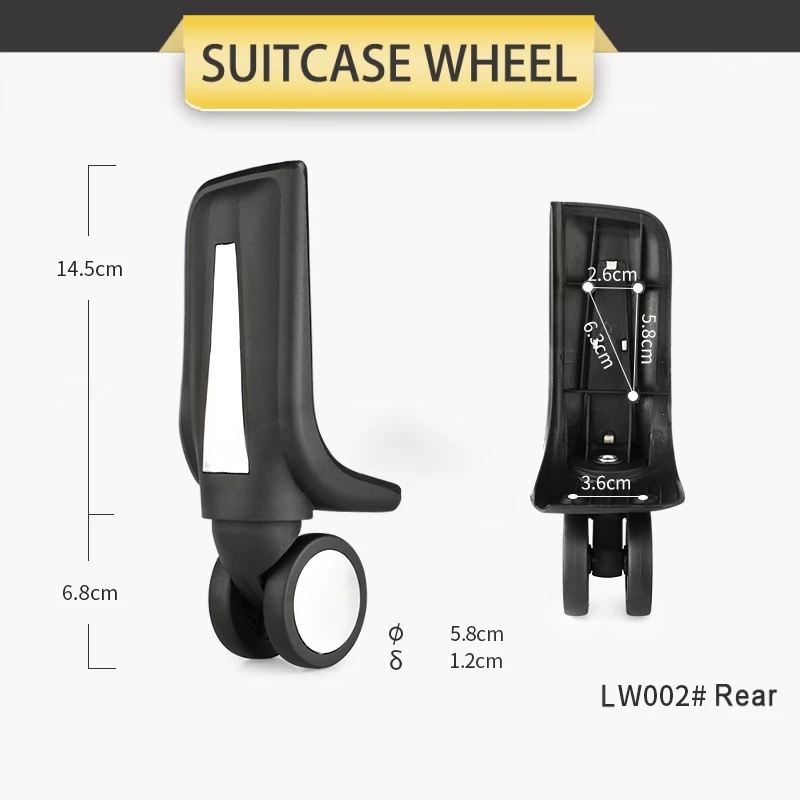 Carga-Rolamento Mala Roda, Trolley Case, Polia De Substituição, Caixa De Pano, Rolo Resistente Ao Desgaste, Acessórios De Bagagem