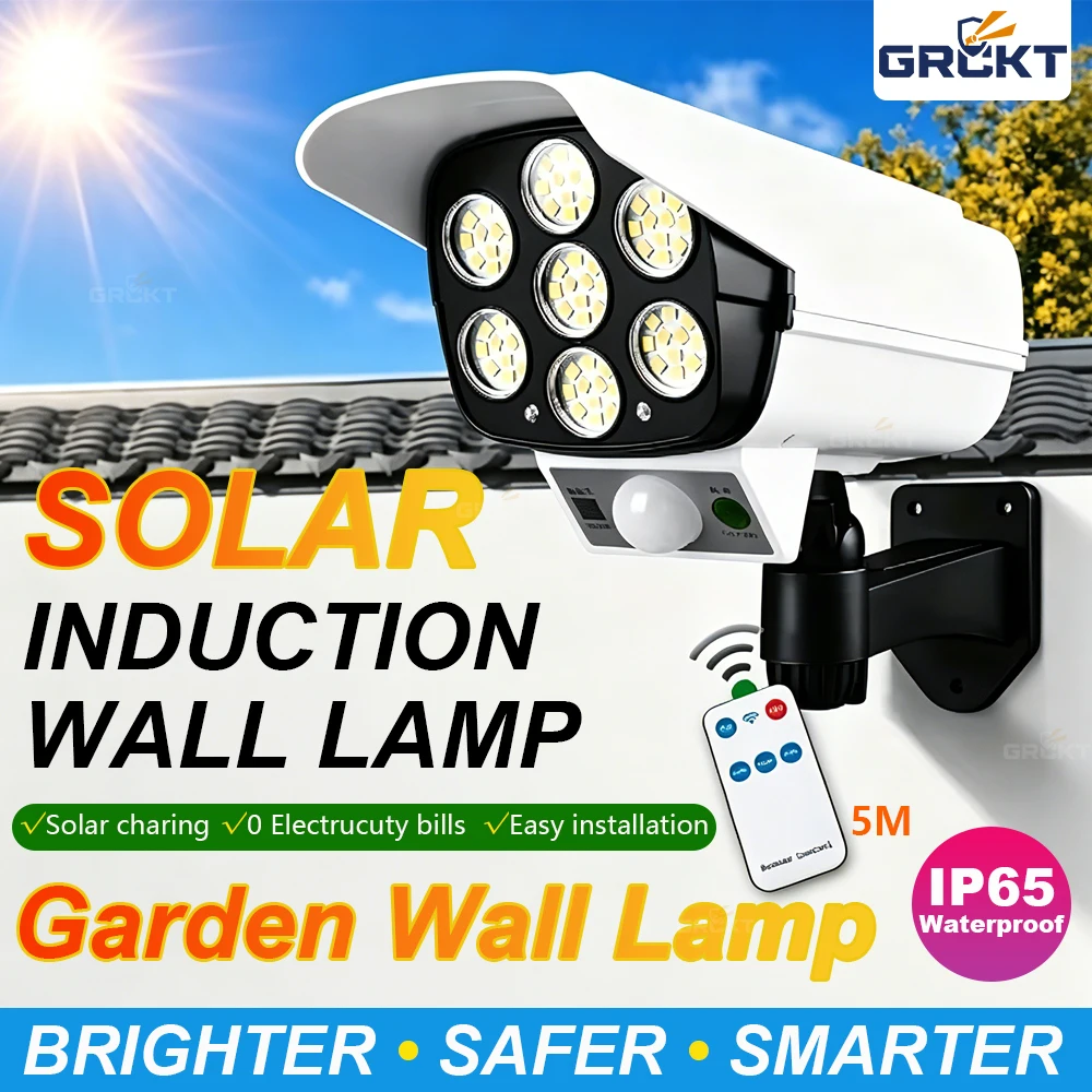 Garden Solar Lamps Outdoor Wall Light Motion Sensor Light Outdoor Waterproof IP65 Simulated Camera Lamp Garden Street Spotlights