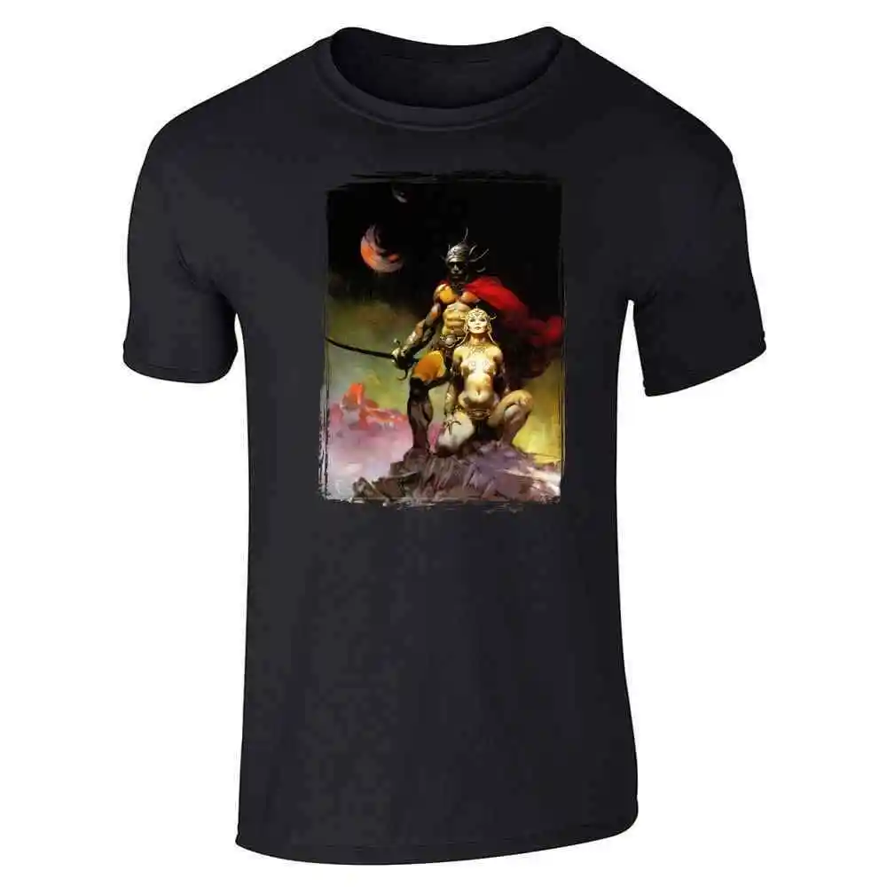 Swords of Mars by Frank Frazetta Art Unisex TeeSummer Brand Super SizeLuxury vintage oversized