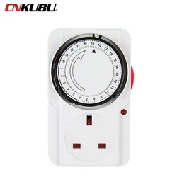 24 Hour Cycle EU AU US Timer Plug Socket Outlet Electrical Mechanical Smart Timer Switch 22A 15 Minutes Min Setting