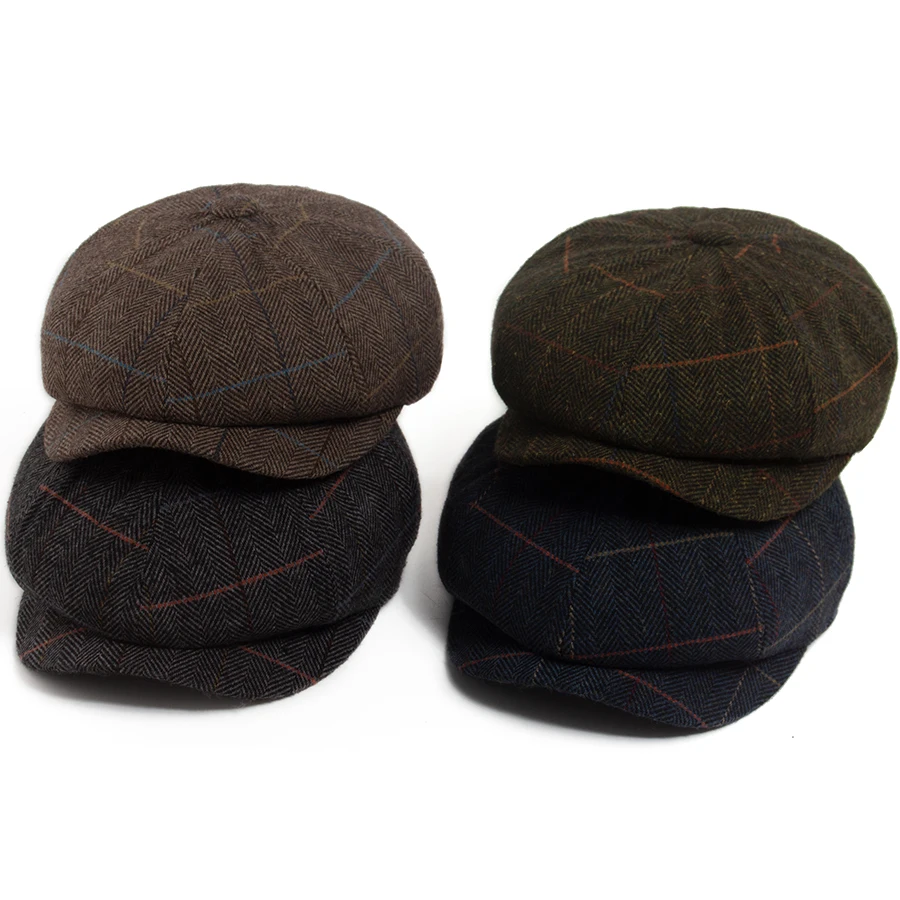 Men Newsboy Cap Her… - image