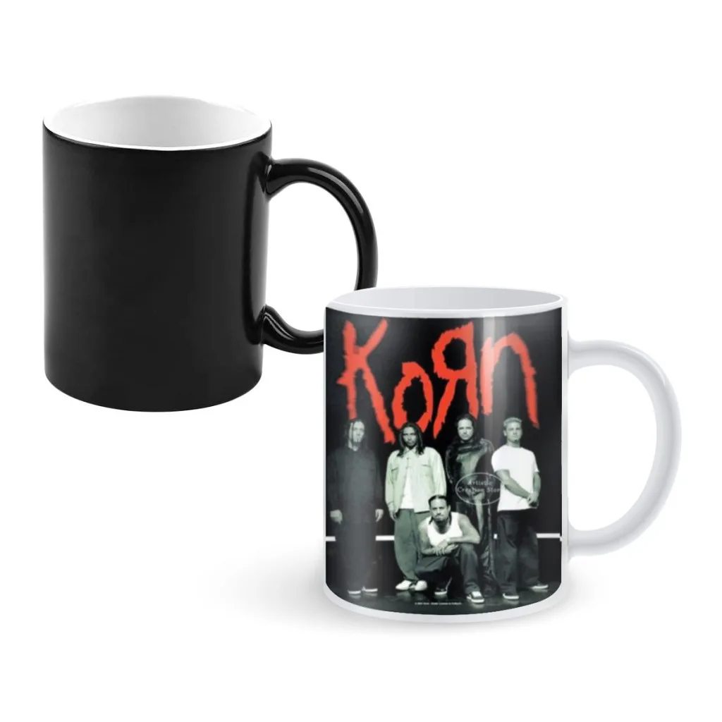 

Korn Rock Band Music Anime Creativity Change Color Chang mug Ceramic mug Hot Coffee Cup Breakfast Cup mug Friend Gift