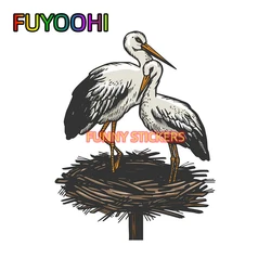 FUYOOHI Stork In Nest Animal Wall Sticker Decorations Living Room Decals Children's Bedroom Decoration Bathroom Decal Mural Art