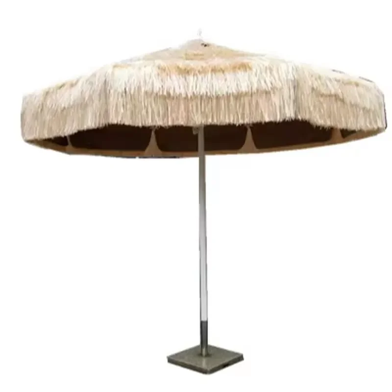 Chinese Deluxe Outdoor Terrace Parasol Straw Beach Umbrella