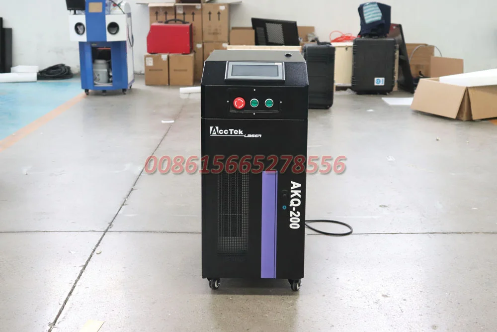 AccTek Pulse 200w Trip Mill Steel and  Reversing Mill Steel Cleaning Machine Air Cooling 1,5MJ 5MJ Pulse Cleaner