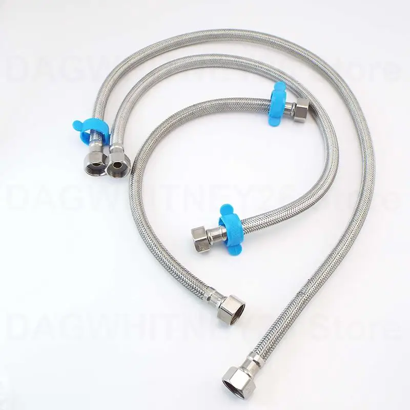 G1/2 304 Stainless Steel Toilet Plumbing Angle Valve Hose Water Heater Flexible Faucet Braided Hose 40cm 60cm 80cm u26