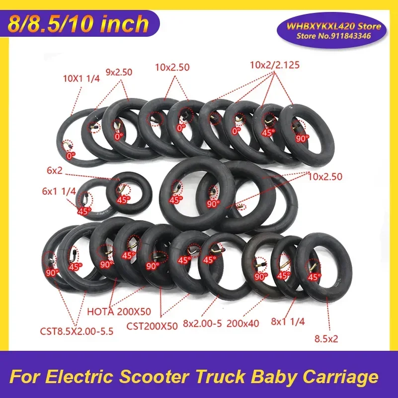 8/8.5/10 Inch Butyl Inner Tube 200x50 8 1/2x2 8.5x2 9x2 10x2 10x2.50 for Electric Scooter WheelChair Truck Baby Carriage Tire