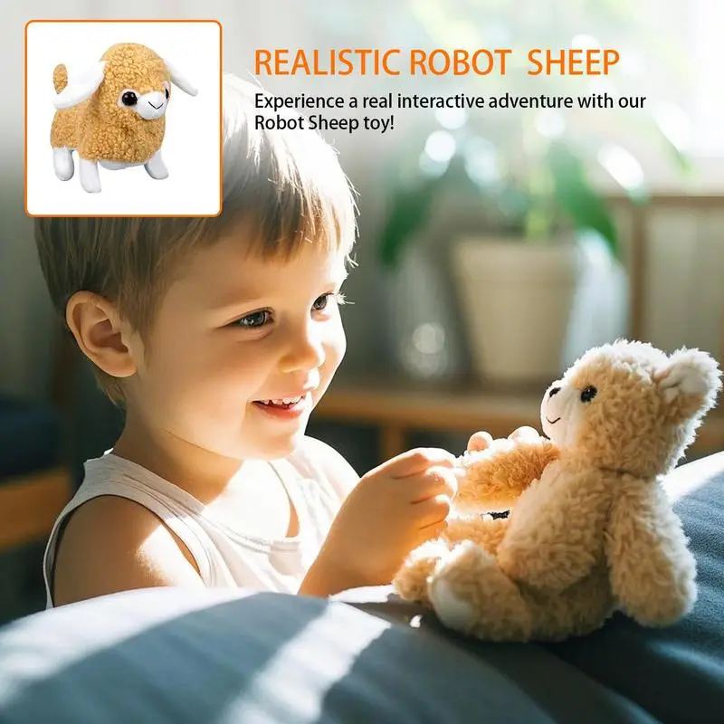 روبوت الحيوان واقعية الكهربائية التفاعلية محاكاة الرسوم المتحركة لعبة خروف أفخم المحمولة النوم الحيوانات الأليفة الأصدقاء لعيد الفصح