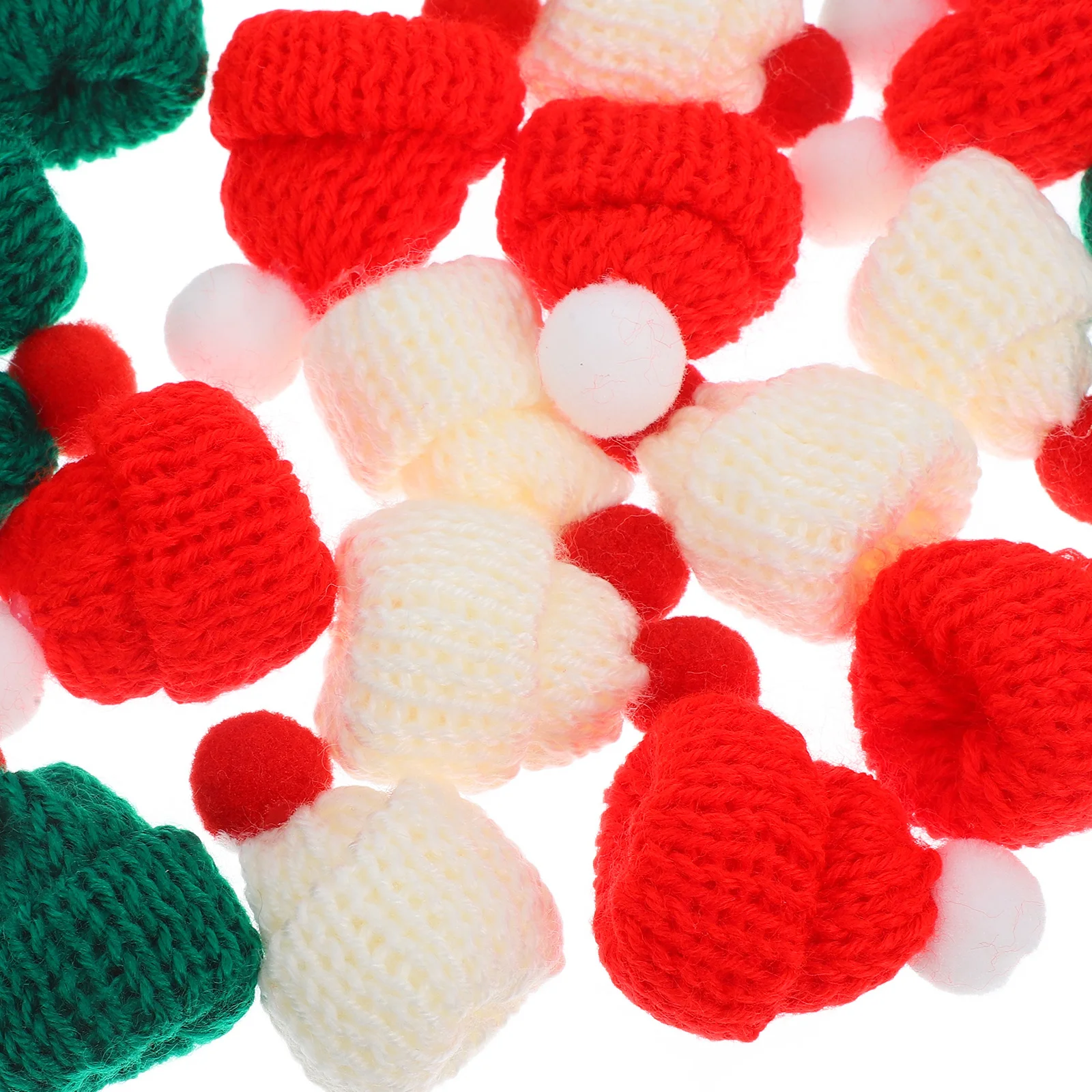 24 Pcs Woolen Beanie Mini Yarn Hats Christmas Tree Accessories Ornaments Knitting Xmas Baby Charms for Jewelry