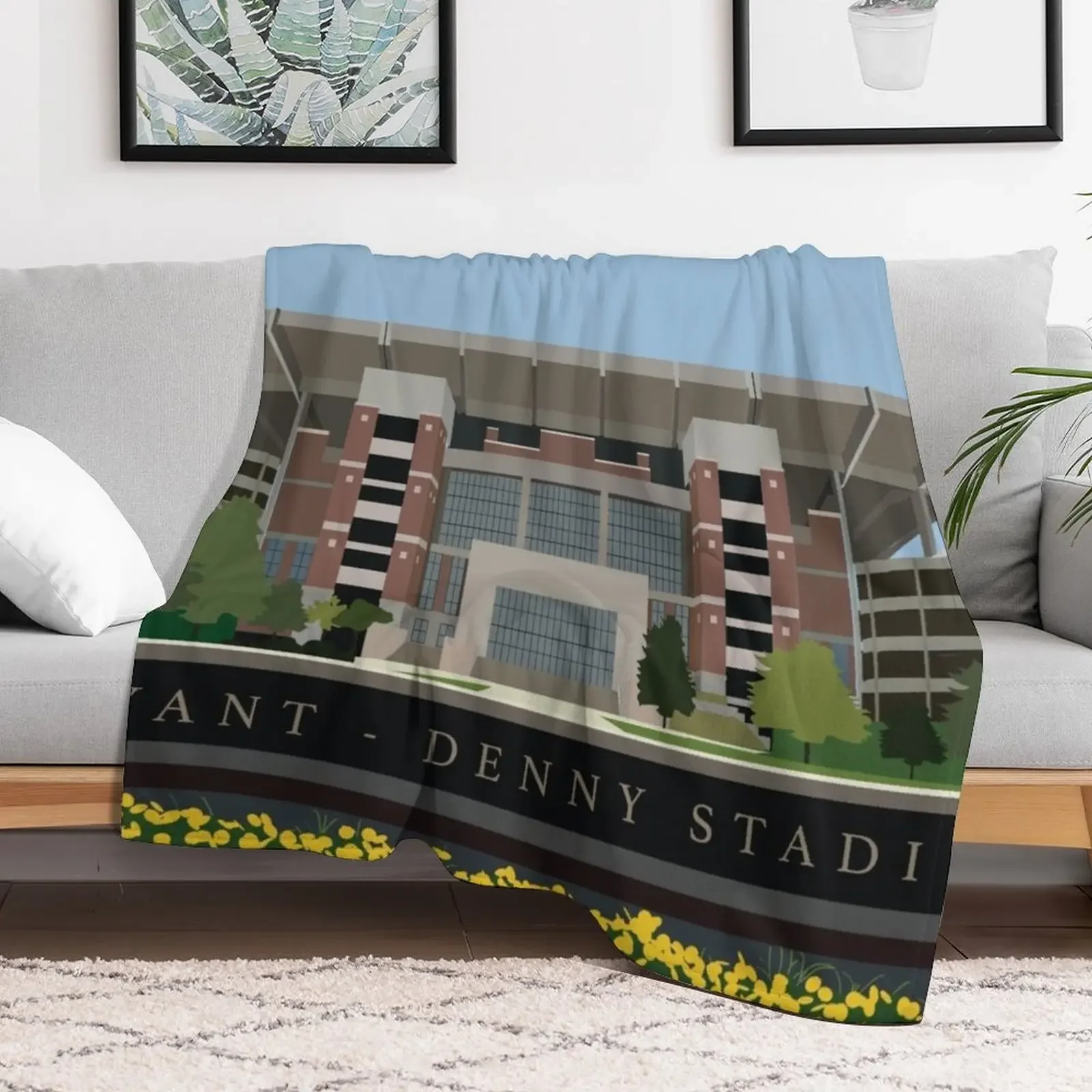 Bryant Denny Stadium Throw Blanket Beautifuls Hairy For Baby Loose Blankets