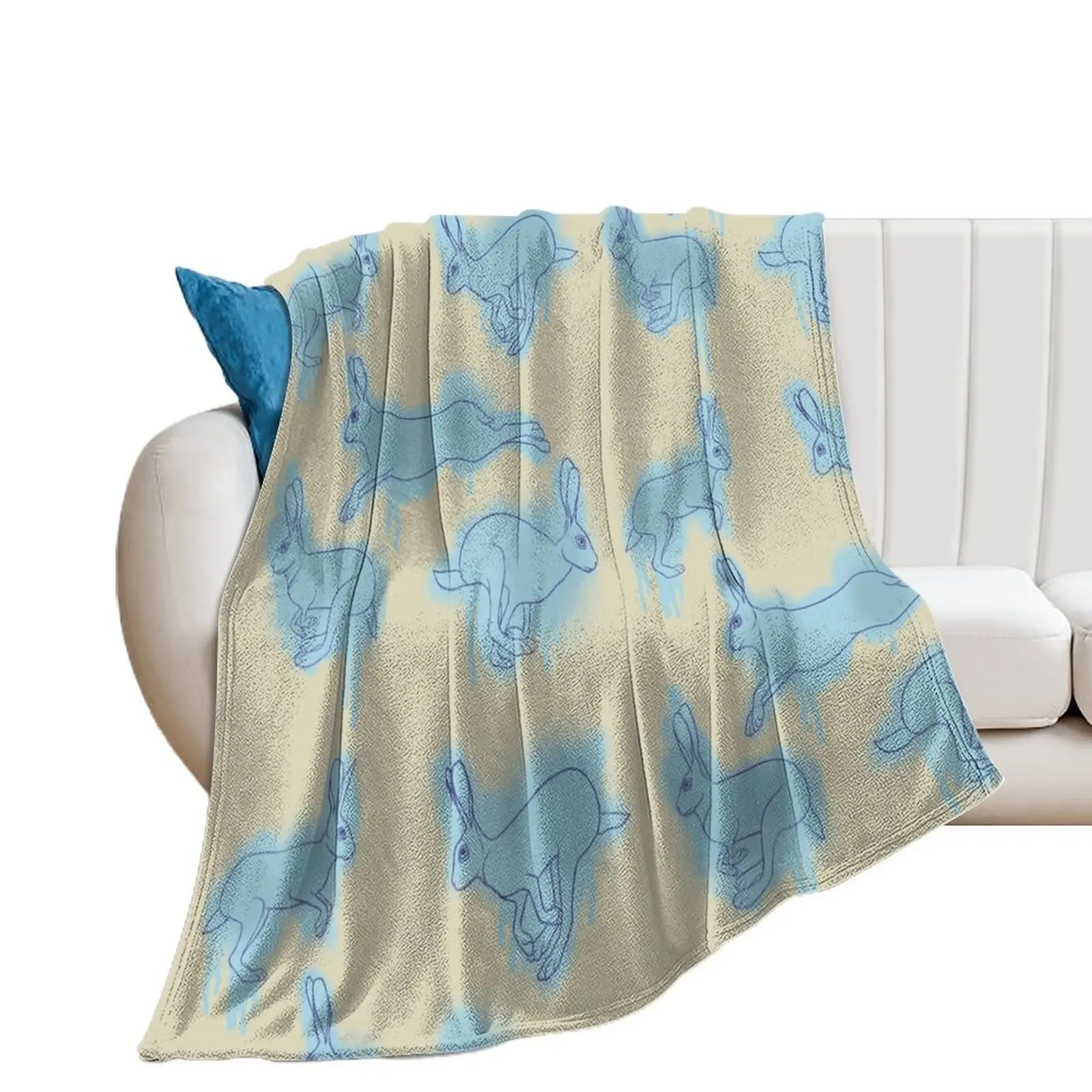 Rabbits Throw Blanket Multi-Purpose Warm Baby Flannel Blankets