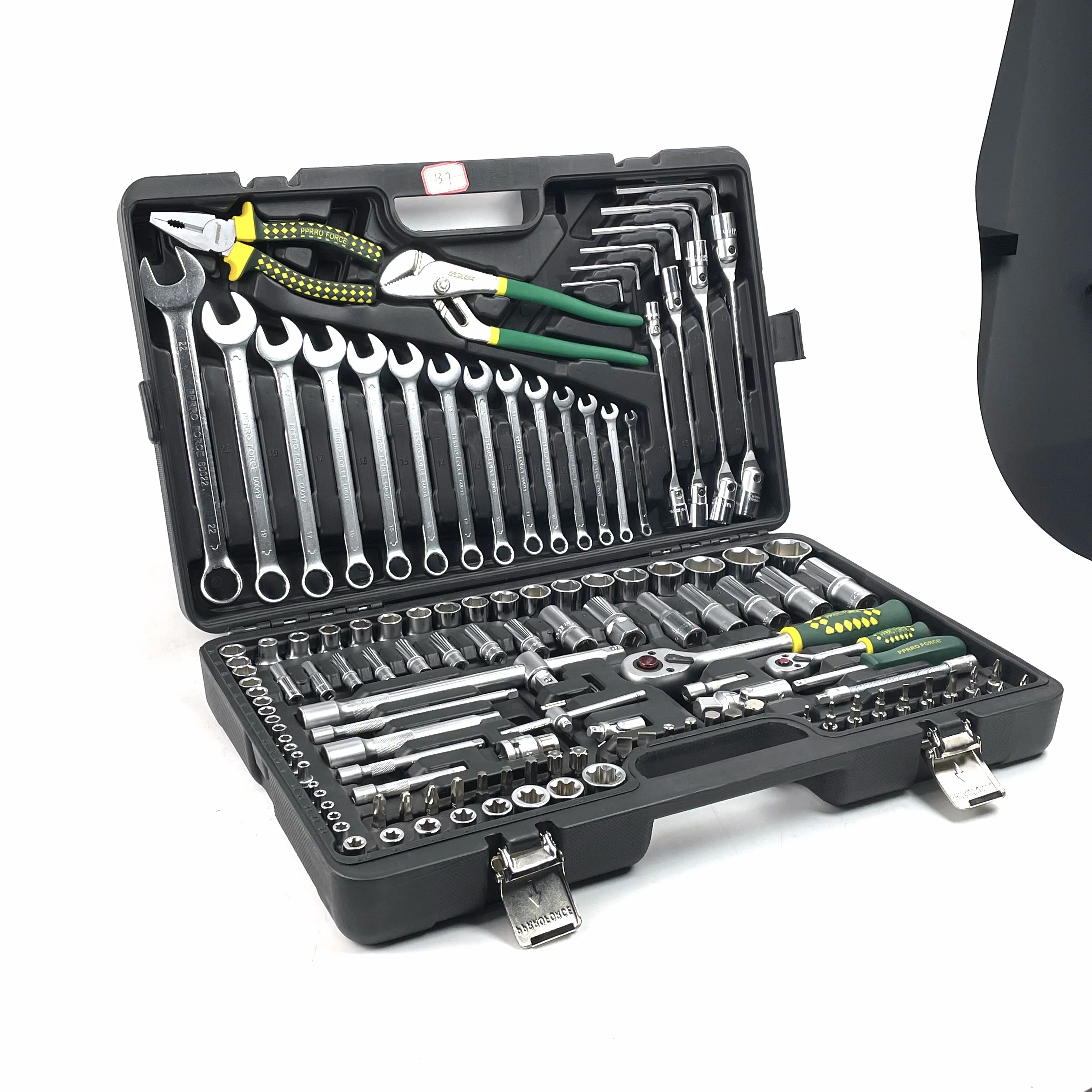 137 Piece Yellow Portable Combination Spanner Wrench Set Cr-V Plastic Steel Manual Car Repair Hand Tools Socket Set