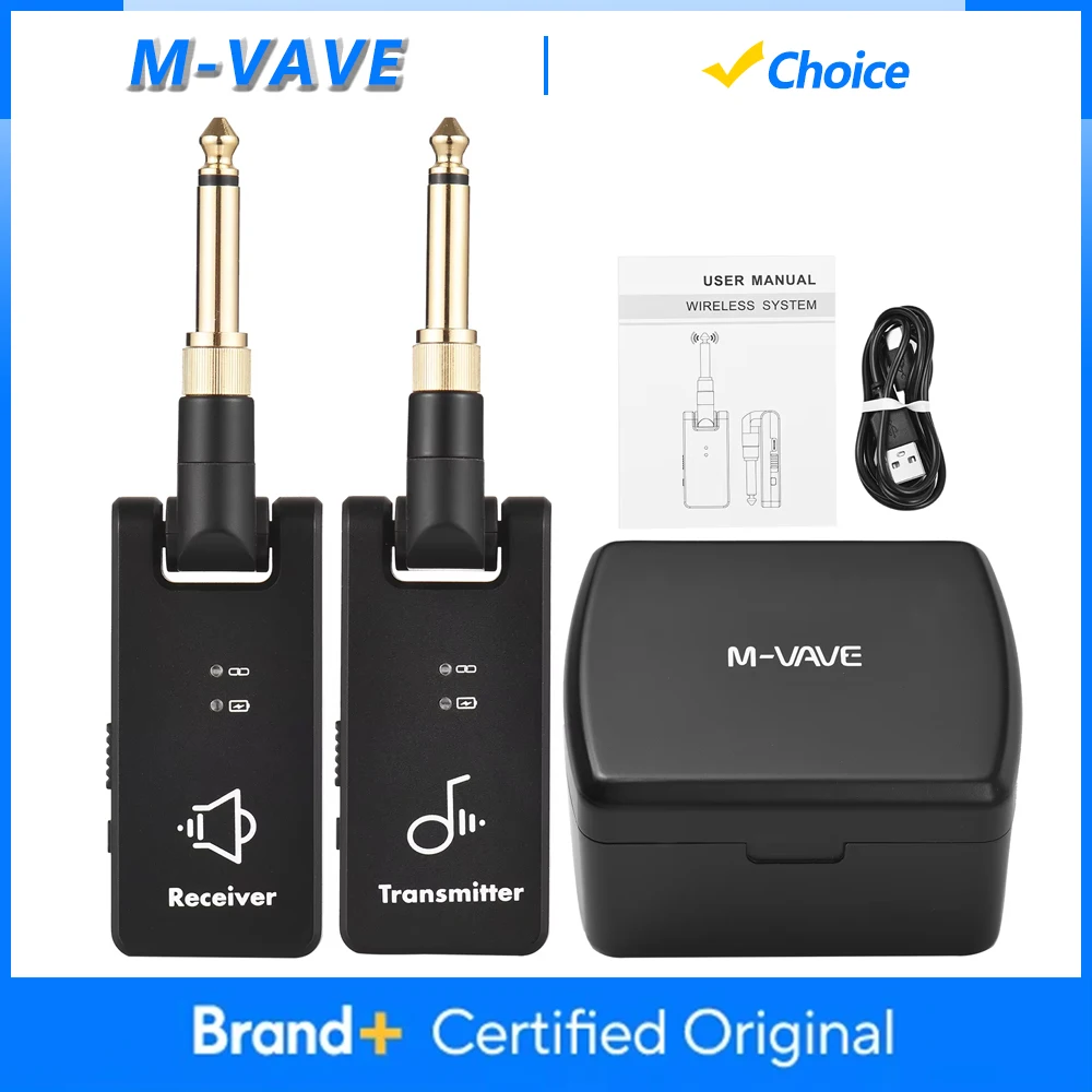 

Беспроводная гитарная система M-VAVE WP-8 2.4G: передатчик и приемник 2-в-1, 4 канала, с перезаряжаемым блоком