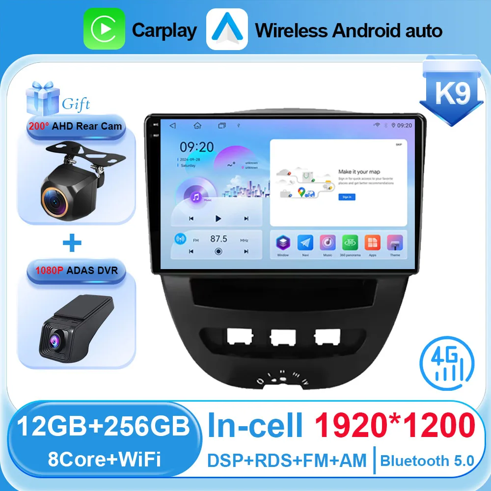 Auto Android 16 Voor Peugeot 107 Toyota Aygo Citroen C1 2005-2014 Auto Navigatie Speler Multimedia Auto Carplay 2Din DVD Stereo