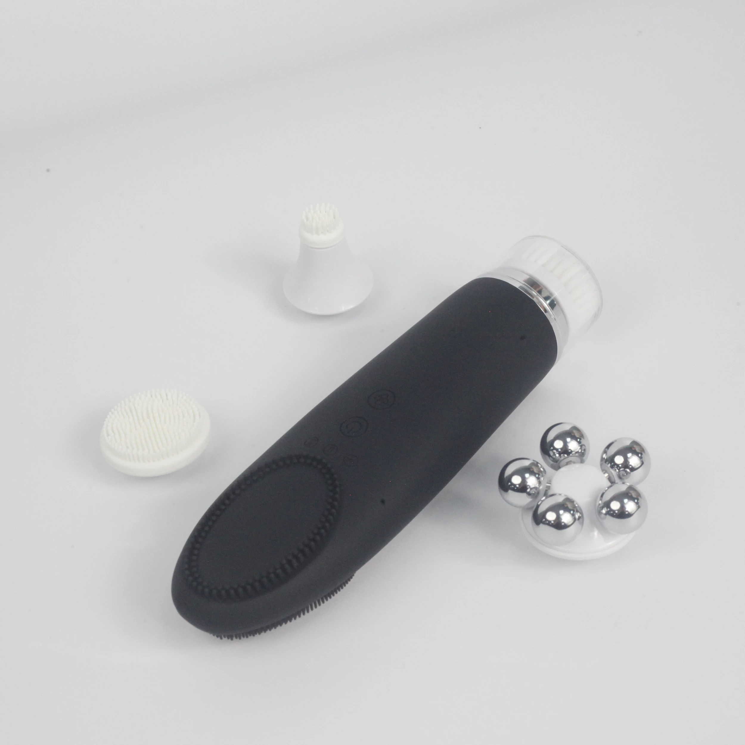 Limpador facial elétrico 4 em 1, escova de silicone macia à prova d'água, limpador de maquiagem facial, escova elétrica de limpeza facial