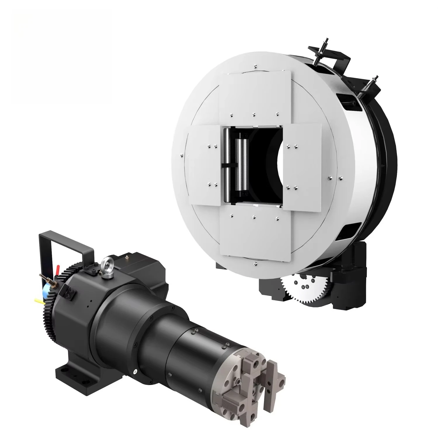 Automatic       Chuck Rotating Device 165 for CNC       Pipe Cutters, Ideal for Clamping & Cutting Round and Square Tubes.