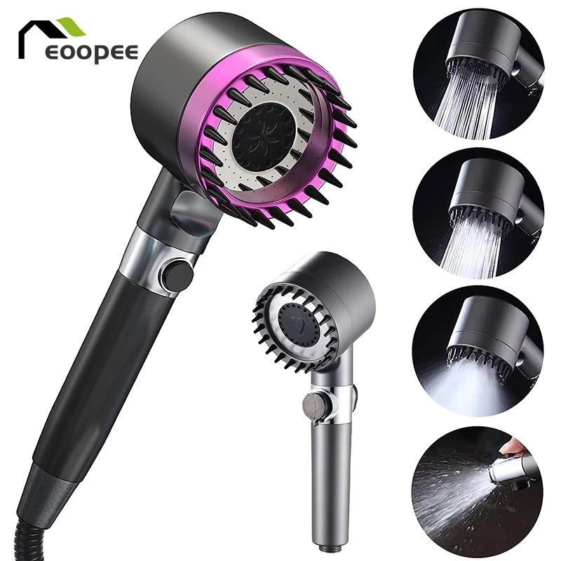 4 Modes Showerhead High Pressure Shower Head With Water Filtration Massage Shower Head Rainfall Shower Bathroom Accessories