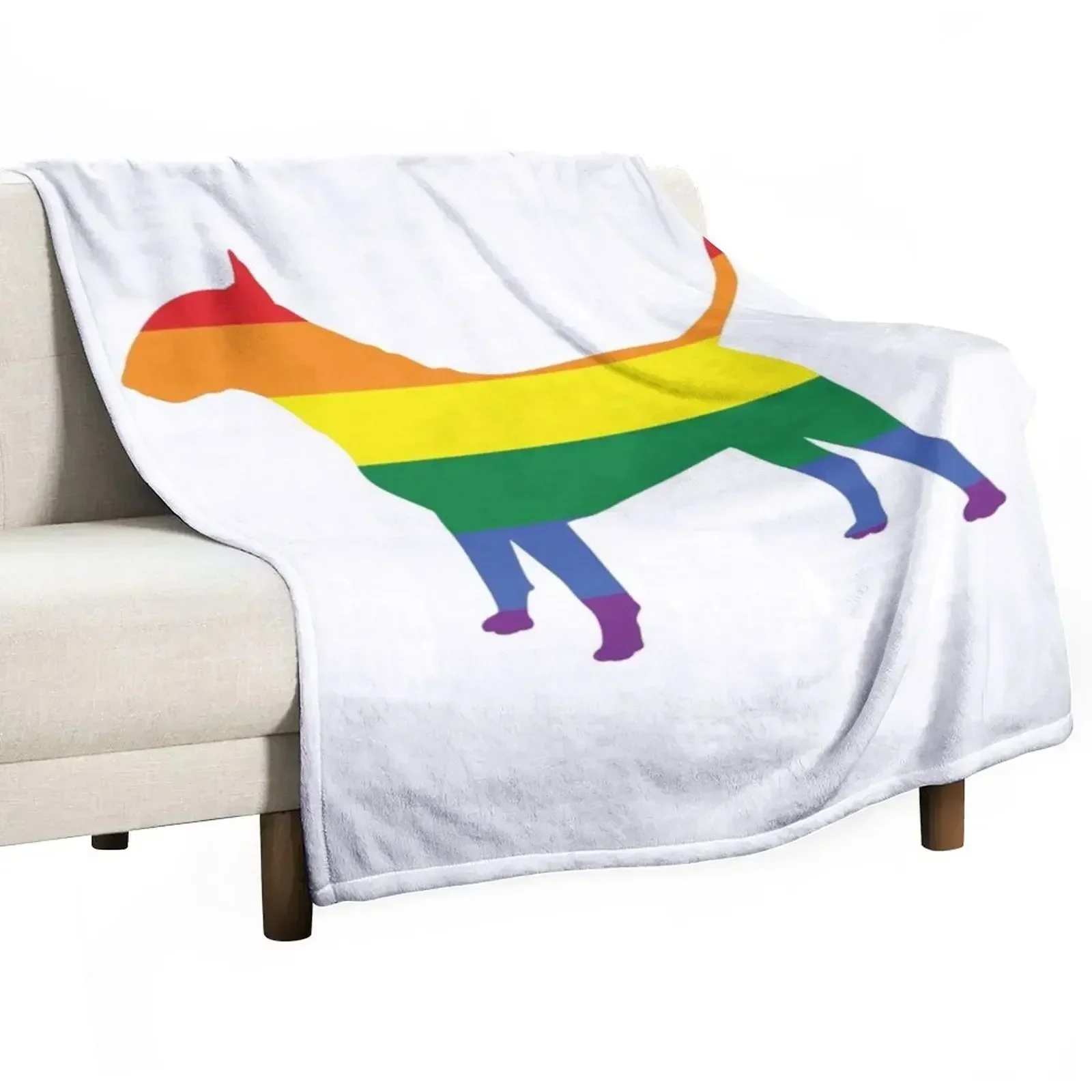 

bull terrier pride flag Throw Blanket Soft Big Extra Large Throw Blankets