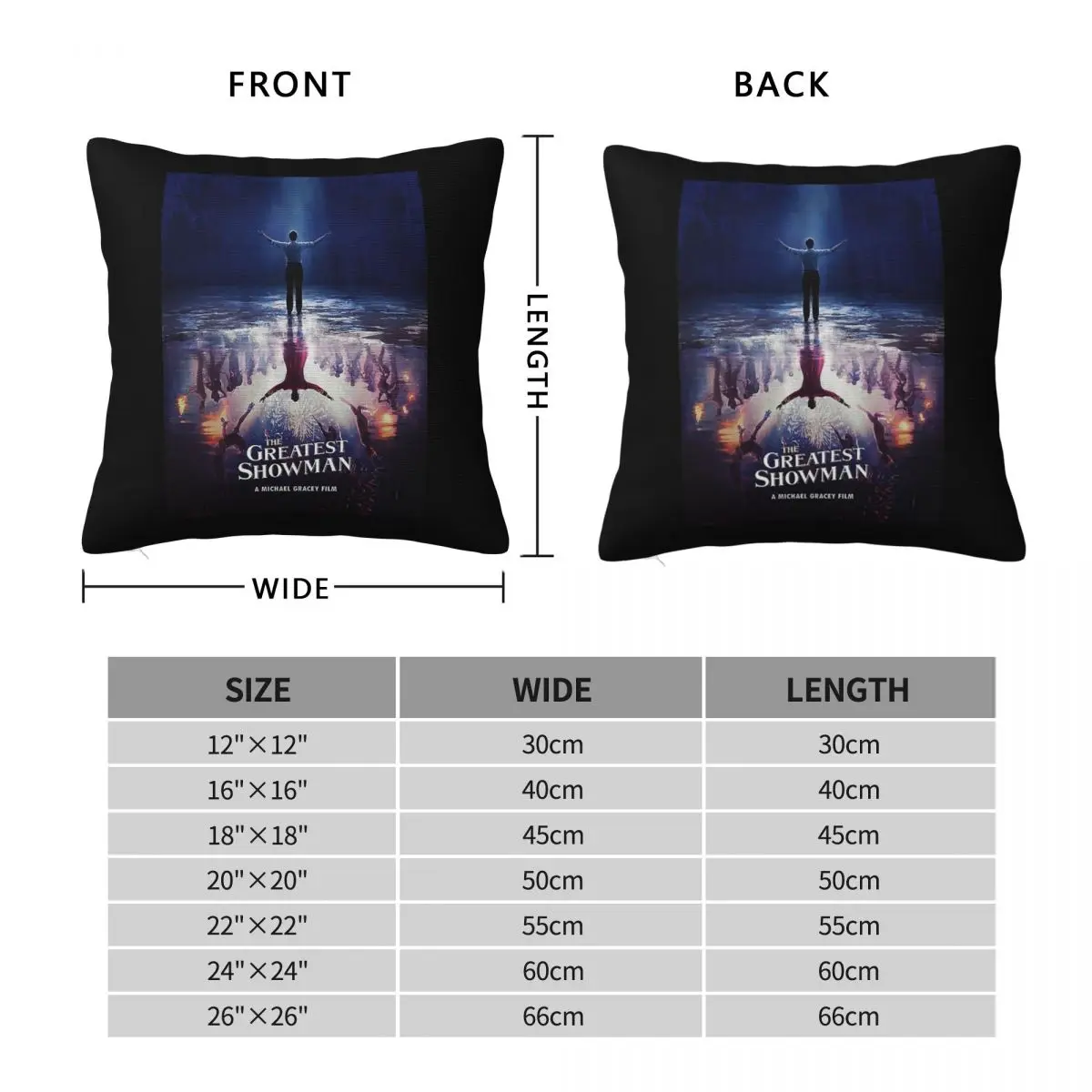 Greatest Showman A Million Dreams Square Pillowcase Polyester Linen Velvet Pattern Decor Pillow Case Sofa Seater Cushion Cover