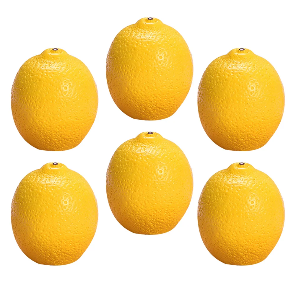 6 قطعة نماذج الليمون الاصطناعية الصغيرة الراتنج وهمية مصغرة الفواكه لديكور المنزل الاطفال تعلم سطح المكتب محور صور الدعامة
