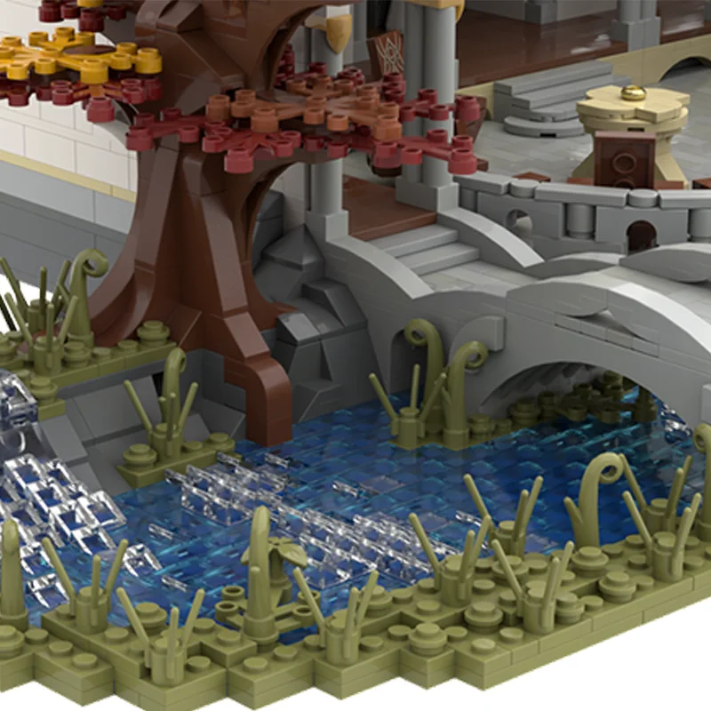 3997 Stück MOC The Lordes of the Ringsss Council of Elrond Klassische Szene Elf Architektur DIY Bausteine Modell Geschenk