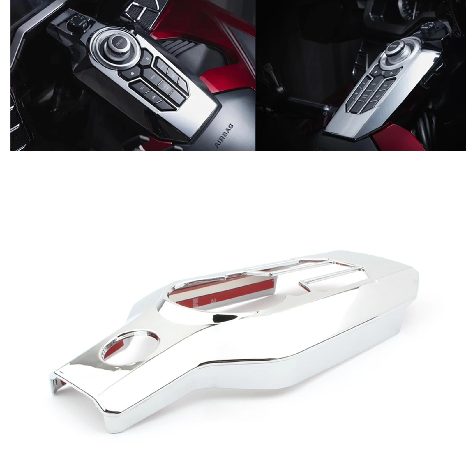 Motorbike Center Console Switch Panel Cover Chrome For Honda Goldwing GL1800 F6B 2018-2024