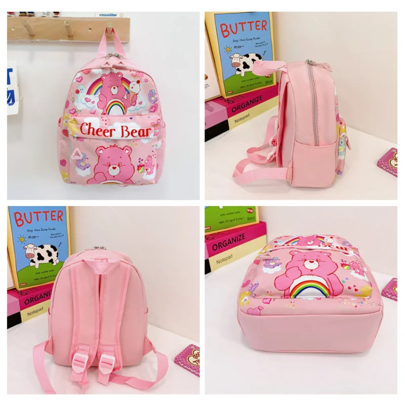 New Cartoon Animation Care Bears Children\'s Backpack Cute Fashion Zipper Schoolbag Kawaii Kindergarten Knapsack Storage Bag