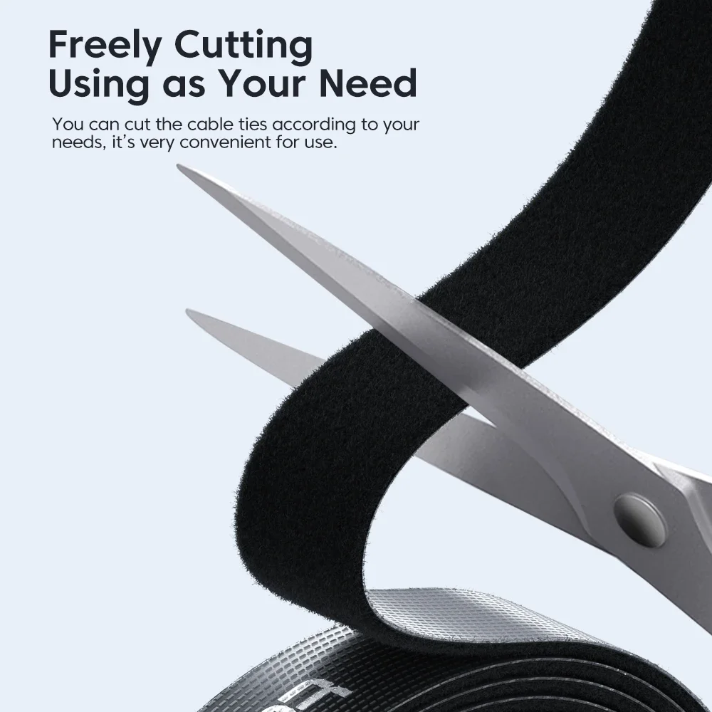 Toocki Tearable Velcro Straps Cable Organizer-Self Adhesive Attachment Tape Nylon USB Cable Winder with Durable Hooks And Loops