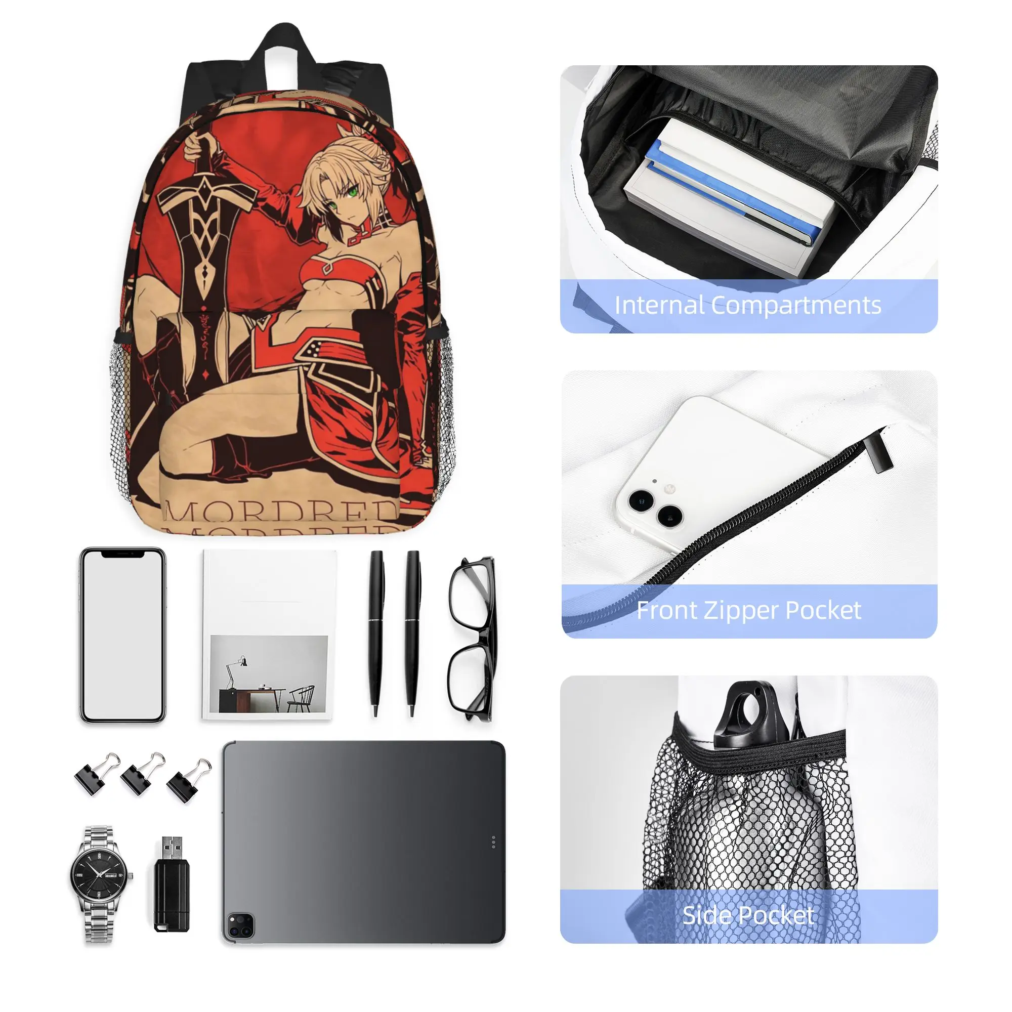 Pinup Mordred Fate stay night anime Backpack Hot Sale Daypack LBoys Girls BookBag Shoulder Bags for Men Women School Bag