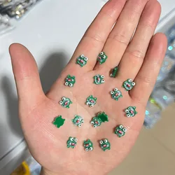20pcs 3D Kawaii Frog Nail Art Charms Parts Resin Cartoon Green Frog Nail Decorations Rhinestones DIY Press on Nails Accessories