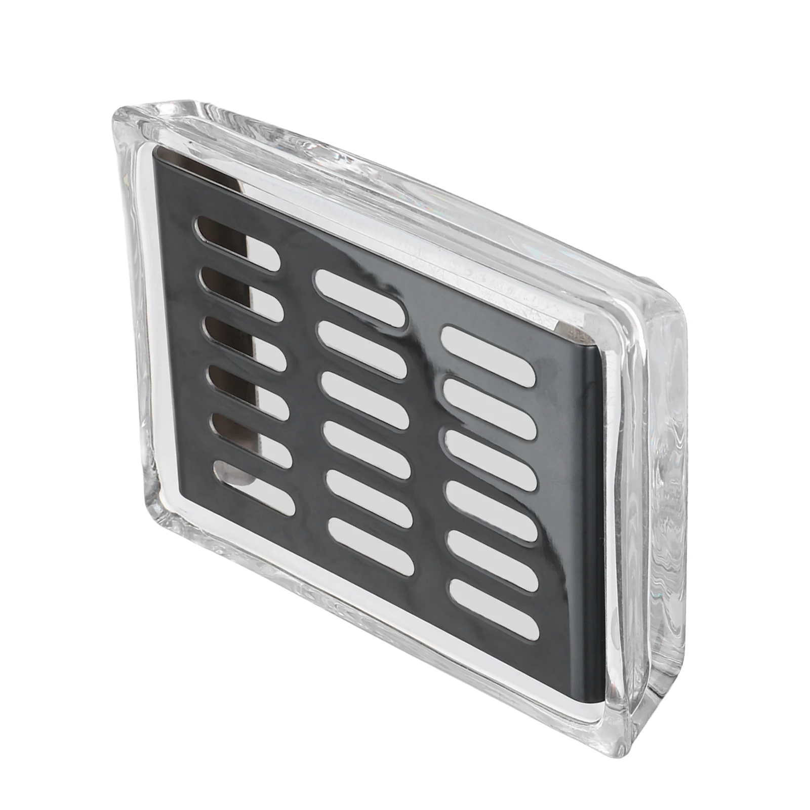 

Versatile Glass Soap Tray with Drainage Hole for Bathroom Countertop Shower Kitchen Surfaces Easy to Clean Soap Dispenser