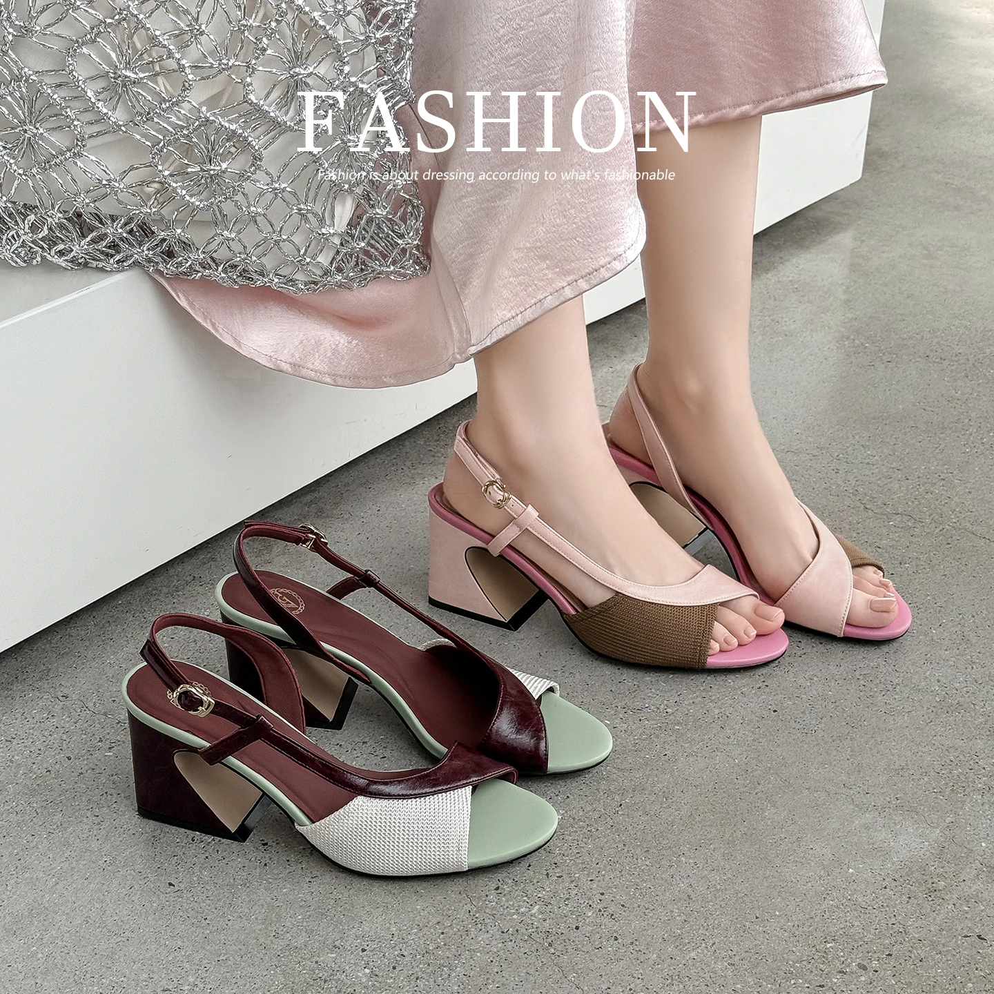 2026 new summer women sandals natural leather plus size 22-25cm fabric+cowhide+sheepskin back-buckle mixed color women shoes