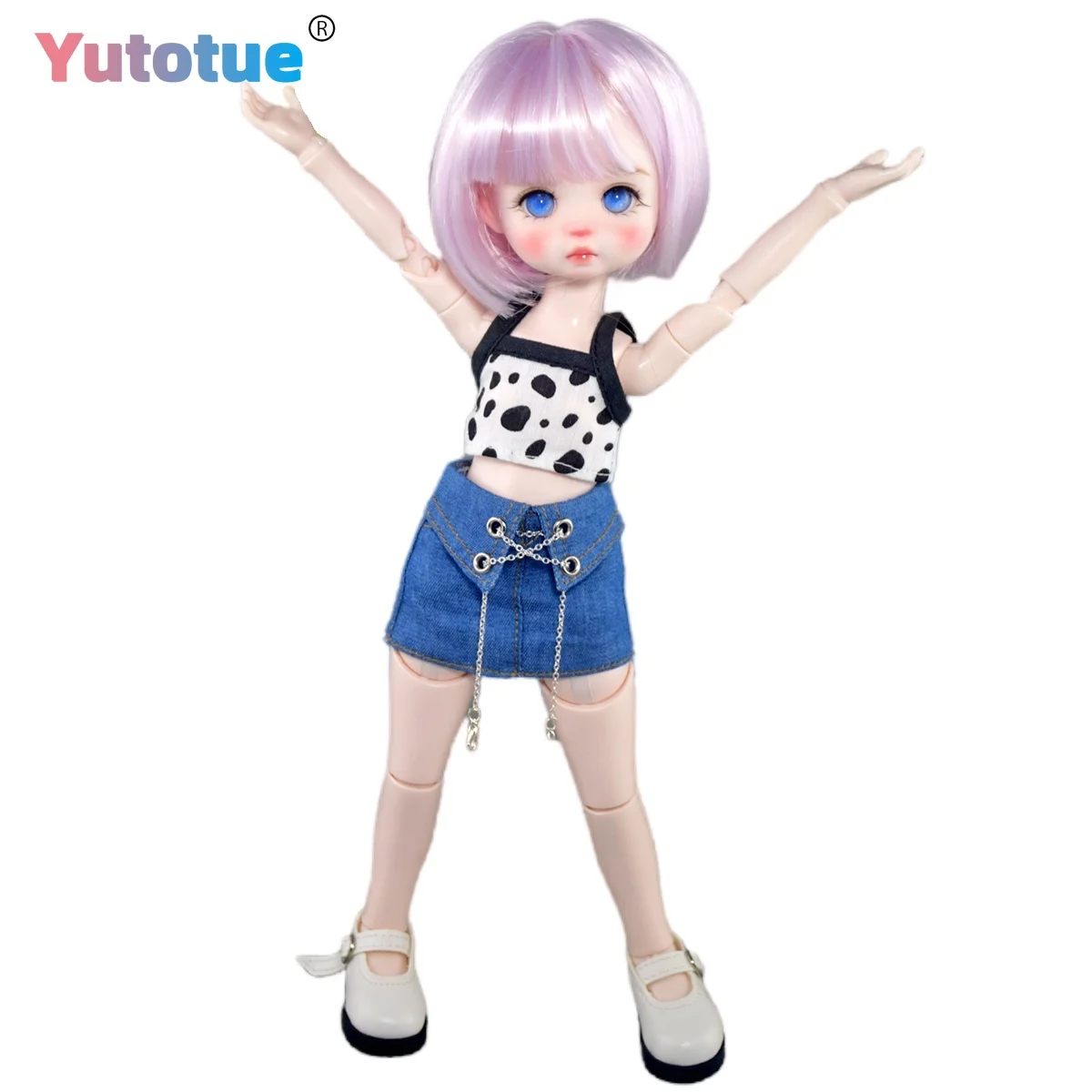 

YUTOTUE 30cm Height Cute Girl Doll dress up Short Hair Vest Skirt Shoes Full Set Lifelike BJD Toy