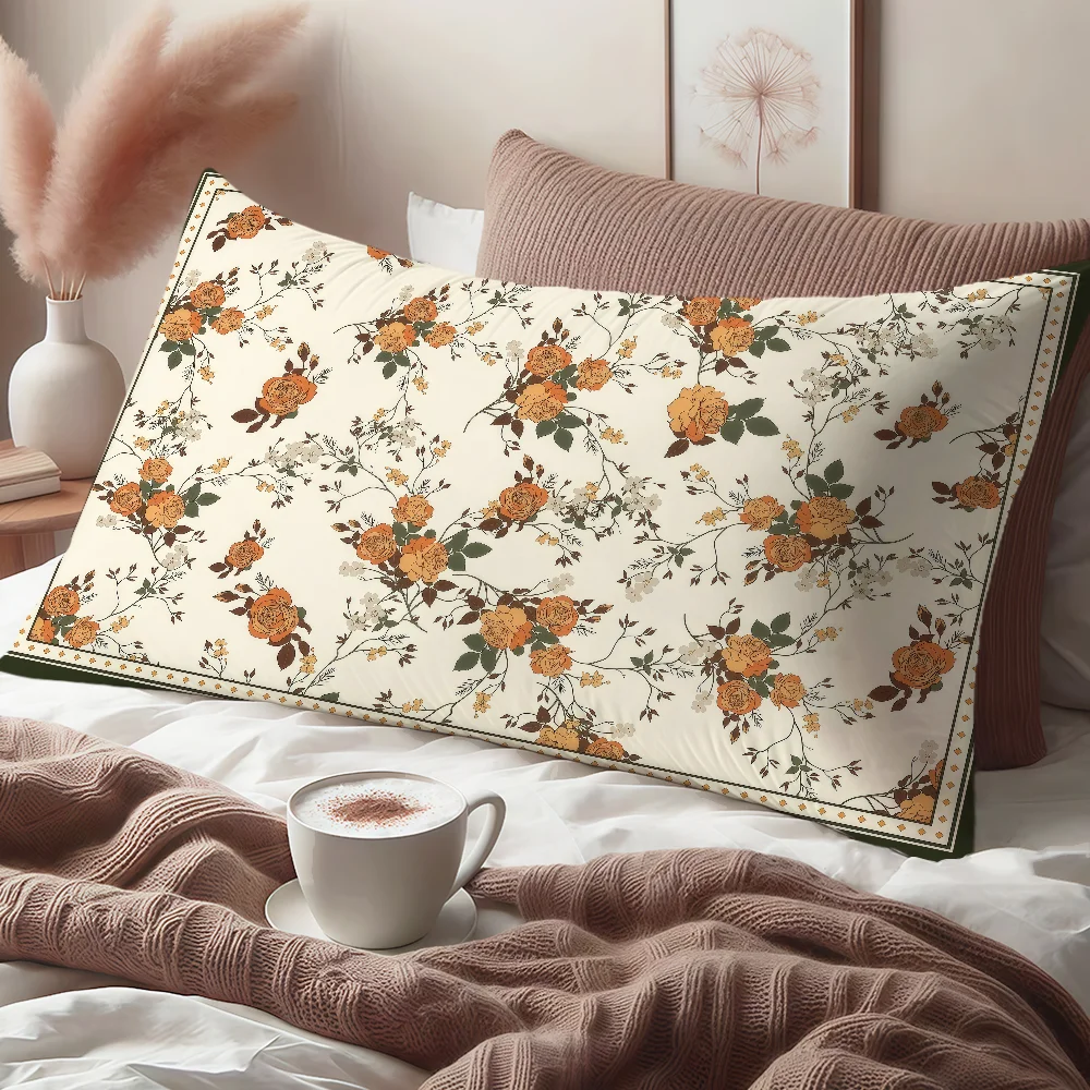 Retro style vintage floral leaves cushion cover Rectangle Pillowcover Home Sofa living Room bedside Dorm hogar Pillowcase gift