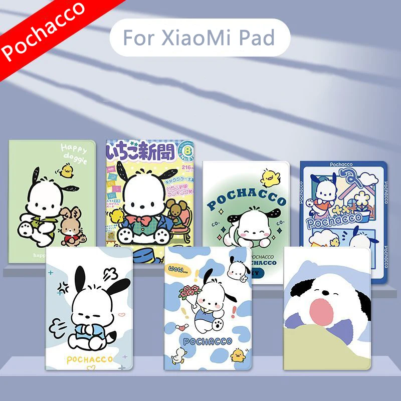 حافظة Pochacco لهاتف Xiaomi Pad 10.6in غطاء لطيف لهاتف Xiaomi 5 MiPad 6 6Pro 11 بوصة حافظة طاولة لهاتف Redmi Pad SE 11in حافظة هدايا للأطفال