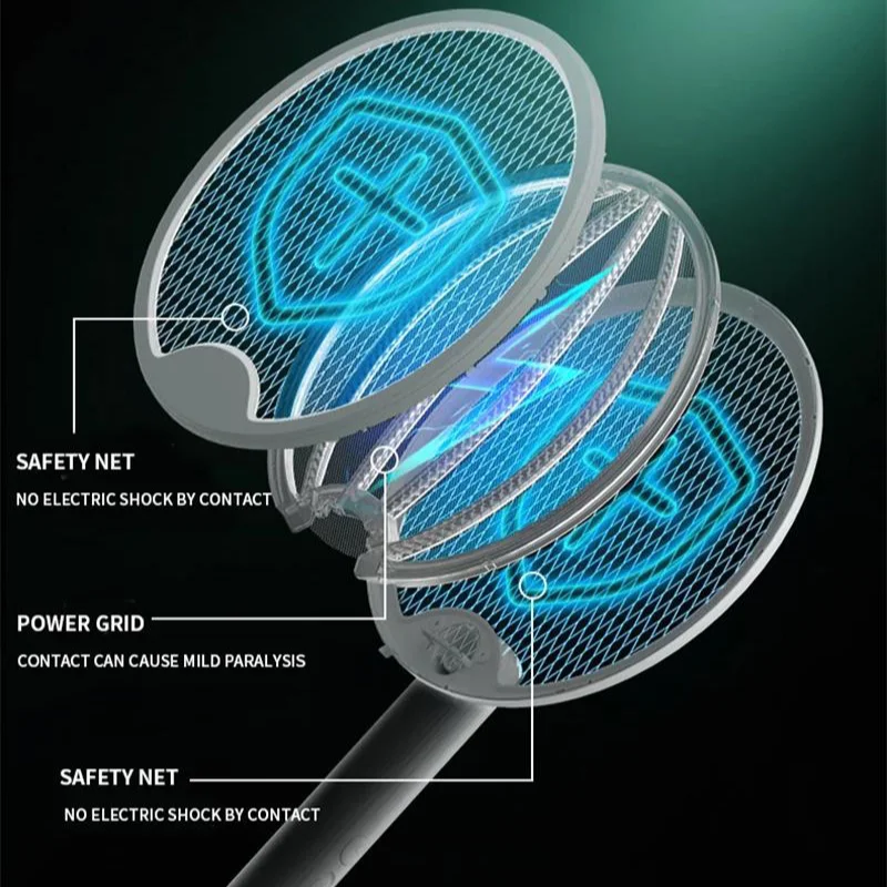 قاتل البعوض الكهربائي القابل للطي من شاومى شاو ، فخ مضرب الذباب ، USB قابل لإعادة الشحن ، قاتل الحشرات بضوء الأشعة فوق البنفسجية ، صاعق الحشرات ، 4.5 في 1