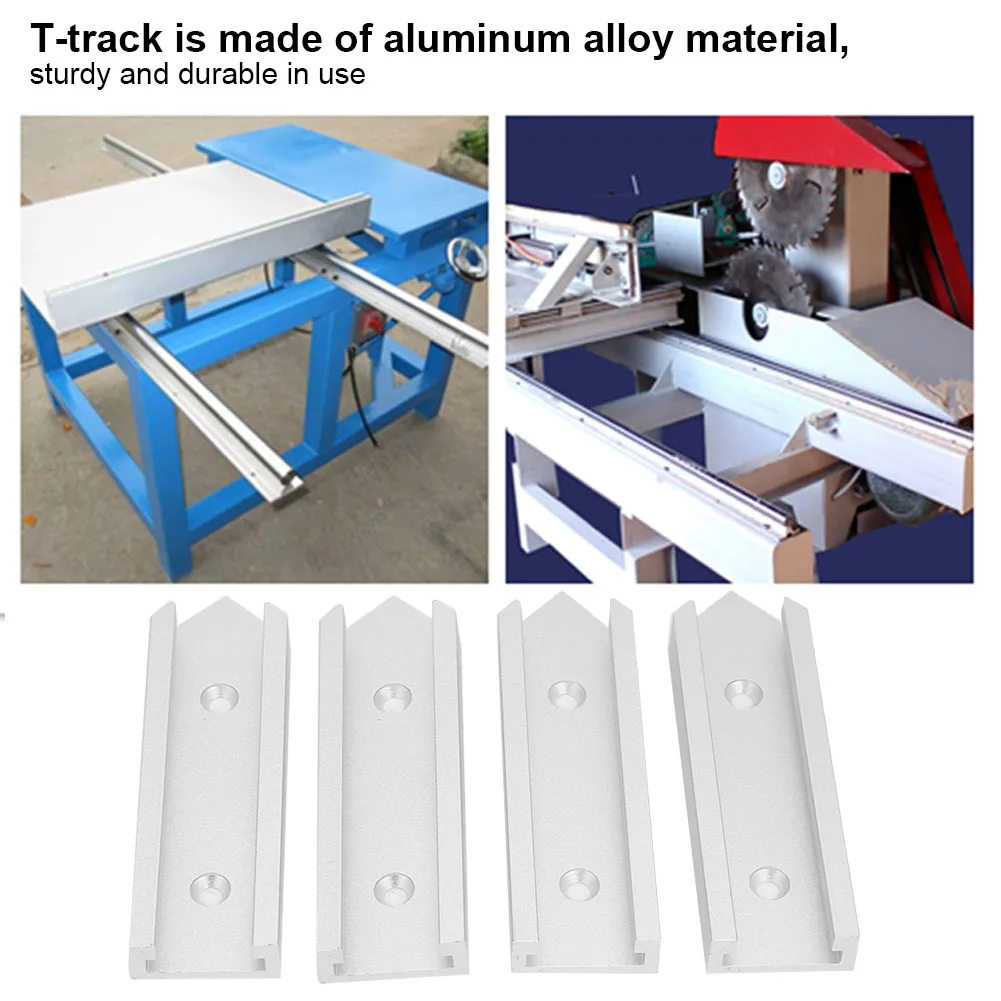 4Pcs 30 Type T Track Connector Miter Track Slot Connector Woodworking Jig Fixture for Router Table T Slot Track