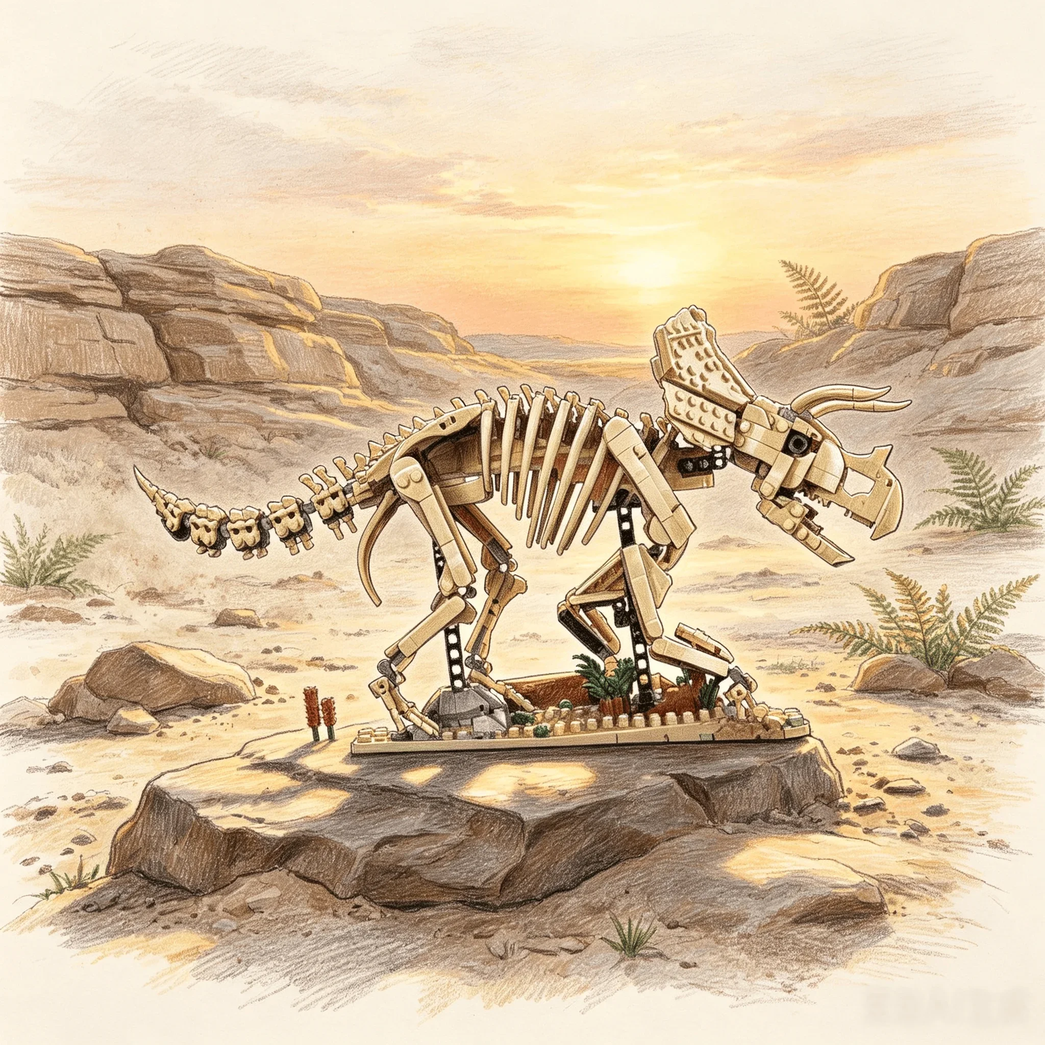 Neue Dinosaurier-Triceratops-Fossil-Bausteine Dinosaurier-Ausstellungsstück Sammlermodell Spielzeug Geeignet als Geschenk für Erwachsene und Freunde
