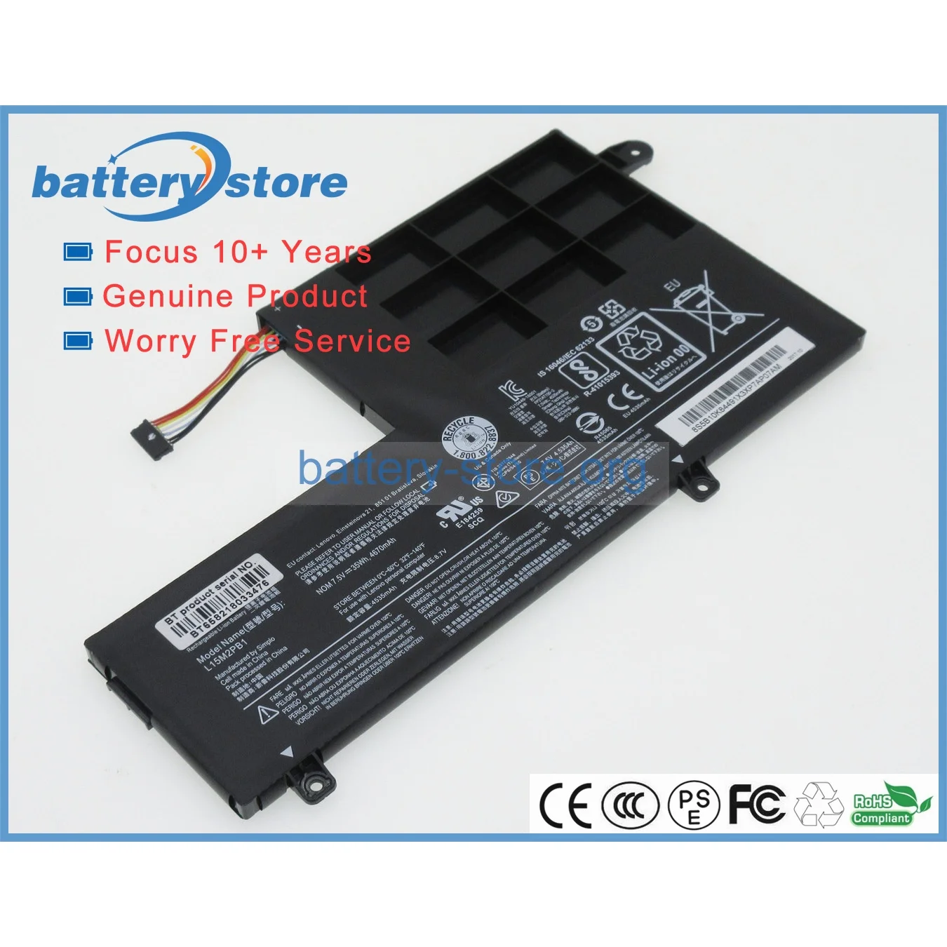 Genuine original laptop batteries for 5B10K84493,5B10M50524,5B10K84491,Yoga 520-14IKB,510-14IKB,510-14ISK(80S700ADGE),7.6V