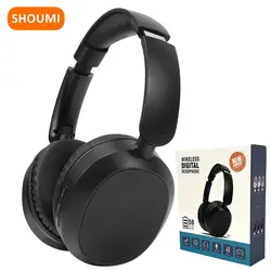 Shoumi Wireless Headsets Cheap Earphone Bluetooth Large Headphone Bass Helmet Noise Reduction with Mic Earpiece Support SD MP3