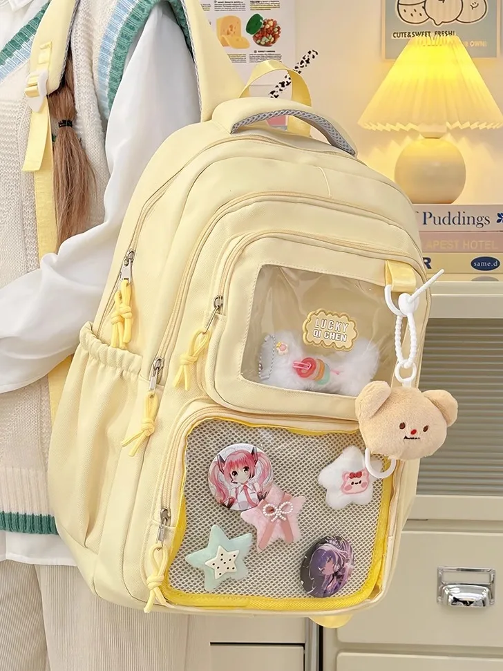 Sweet and Cute Japanese Original Lolita Backpack for Students Large Capacity Daily Casual Commuting Travel School Bag