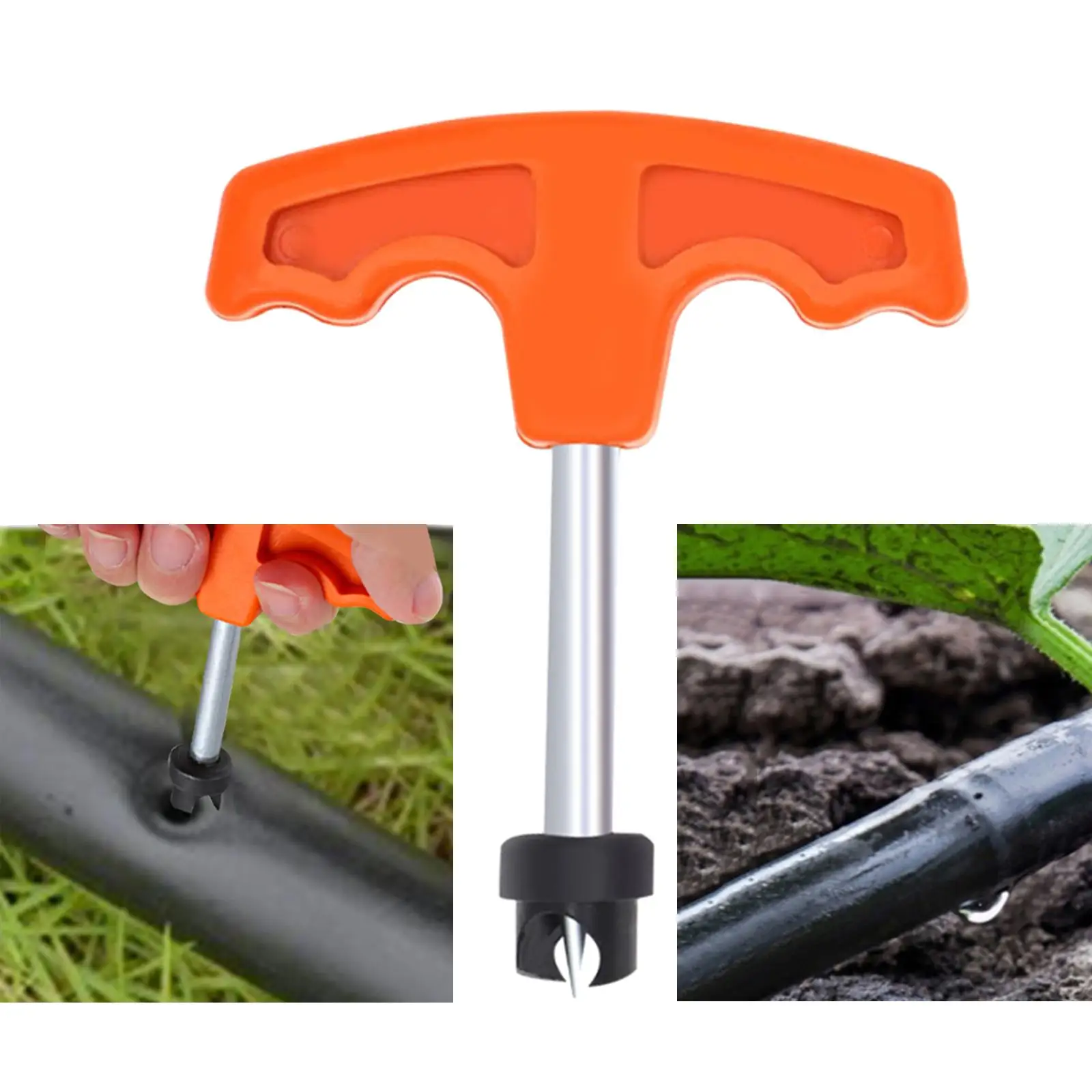 Herramienta de perforación de agujeros de riego por goteo, perforadora de agujeros de tubería, perforadora para inserción de ajuste, 16mm, naranja