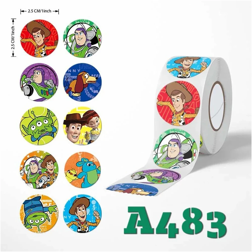 500pcs/Roll Disney Toy Story Cute Graffiti Stickers Cartoon Sealing Sticker for Computer Notebook Stationery DIY Toys Secret