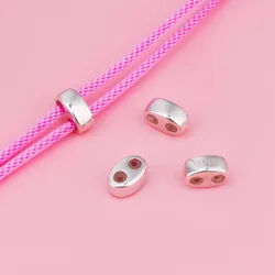 s925 Sterling silver Pig Nose silicone bead Necklace bracelet Removable positioning bead handmade diy beaded accessories