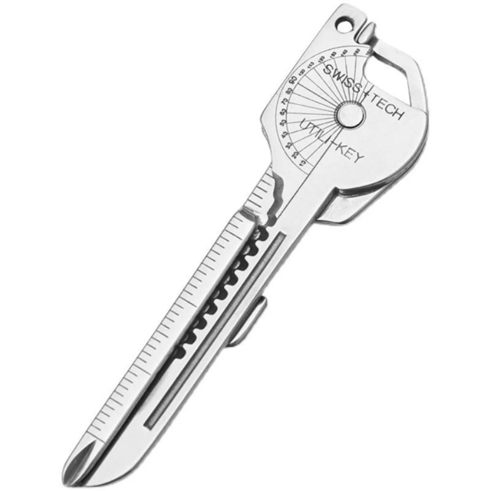 Portable Multi-Tool Keychain 8-in-1 Multi-Function Design Camping Multi-Function Keychain Stainless Steel Folding